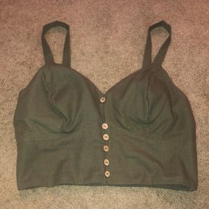 Dark green cropped tank
